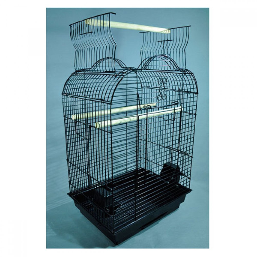 EuroGold Papağan Kafesi Açılır Çatılı Siyah (47x36x70)