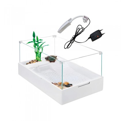 Sobo Cam Kaplumbağa Bahçesi Filtre-Lambalı 60x35x25