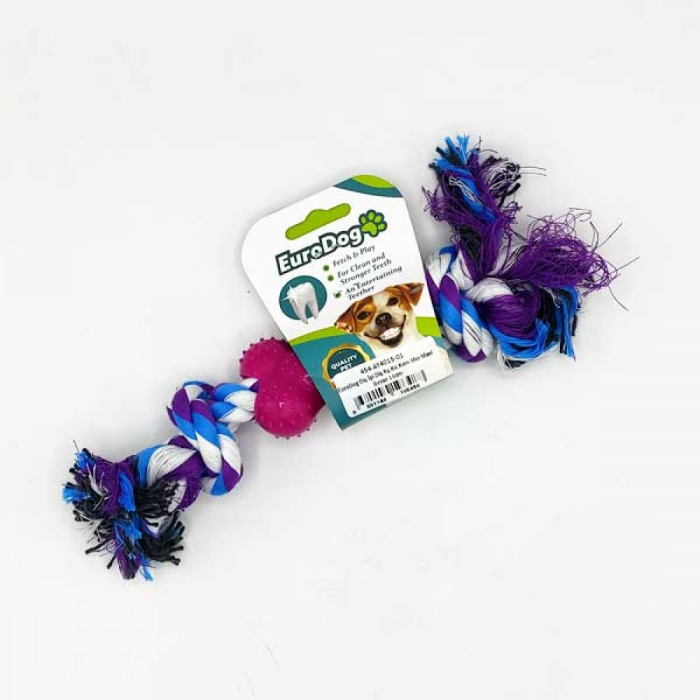 EuroDog Diş İpi Diş Kş.Kır.Kem.Mor Mavi Beyaz 15cm