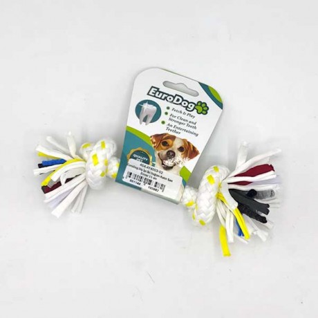 EuroDog Diş İpi İki Düğüm Kalın Sarı Beyaz 15 cm