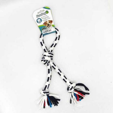 EuroDog Diş İpi Halka Üç Düğüm Siyah Beyaz 30 cm