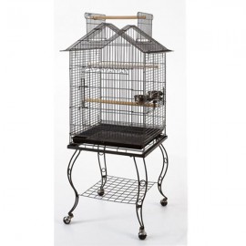 EuroGold Sehpalı Papağan Kafesi Siyah Dövme (51x51..