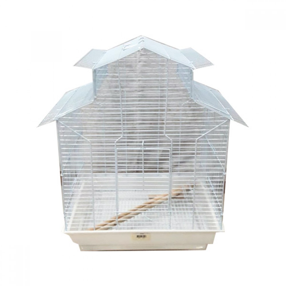 EuroGold Papağan Kafesi Çin Çatılı Beyaz (47x36x62)