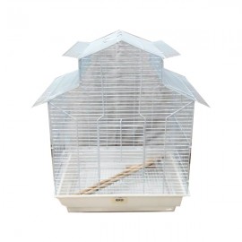 EuroGold Papağan Kafesi Çin Çatılı Beyaz (47x36x62..