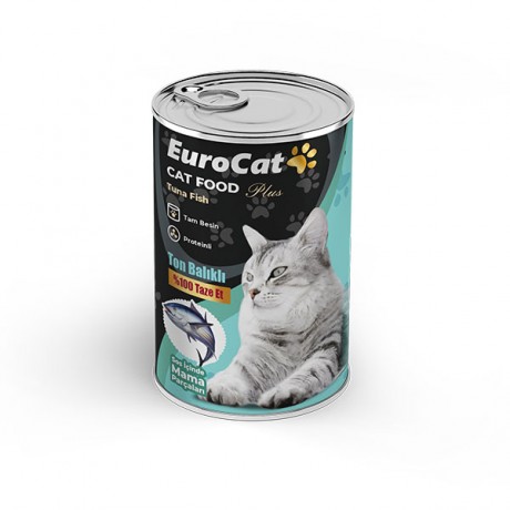 EuroCat Ton Parça Etli Ytş. Kedi Konserve 400 Gr