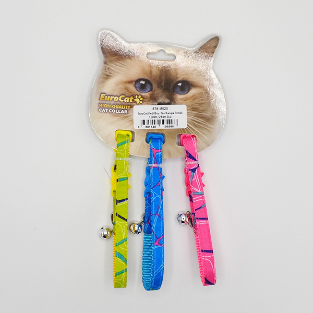 EuroCat Kedi Boy. Tas.Karışık Renkli 10mm/28cm 3Lü