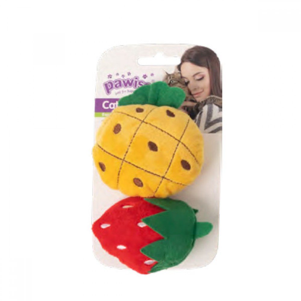 Pawise Örgü Kedi Oyuncağı Çilek & Ananas