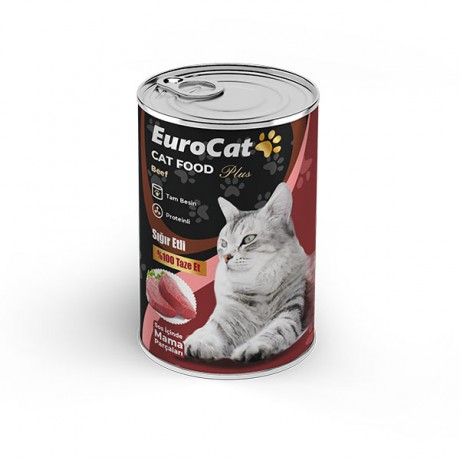 EuroCat Sığır Parça Etli Yetişkin Kedi Konserve 400 Gr