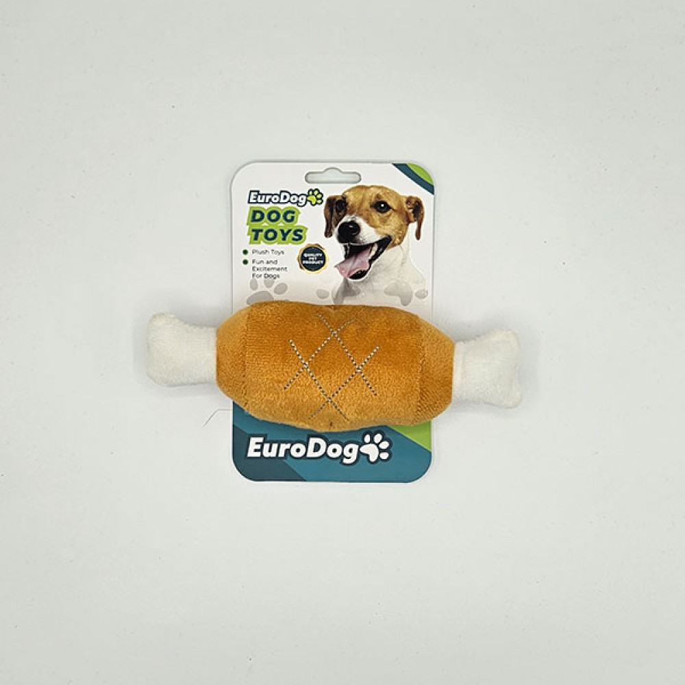 EuroDog Peluş Etli Kemik Köpek Oyuncağı 19x6 Cm