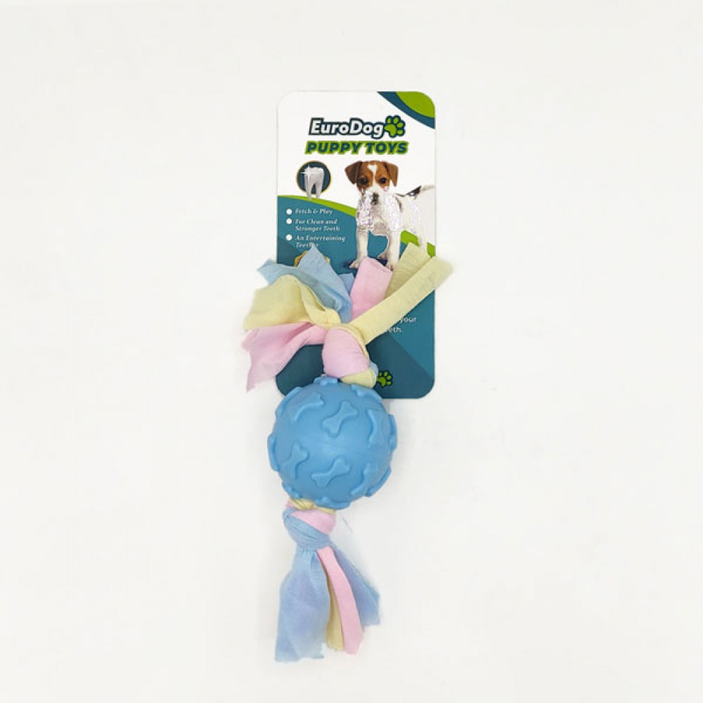 EuroDog Puppy Toys Mavi Kemik Des.Top Diş Kaş.Oy.