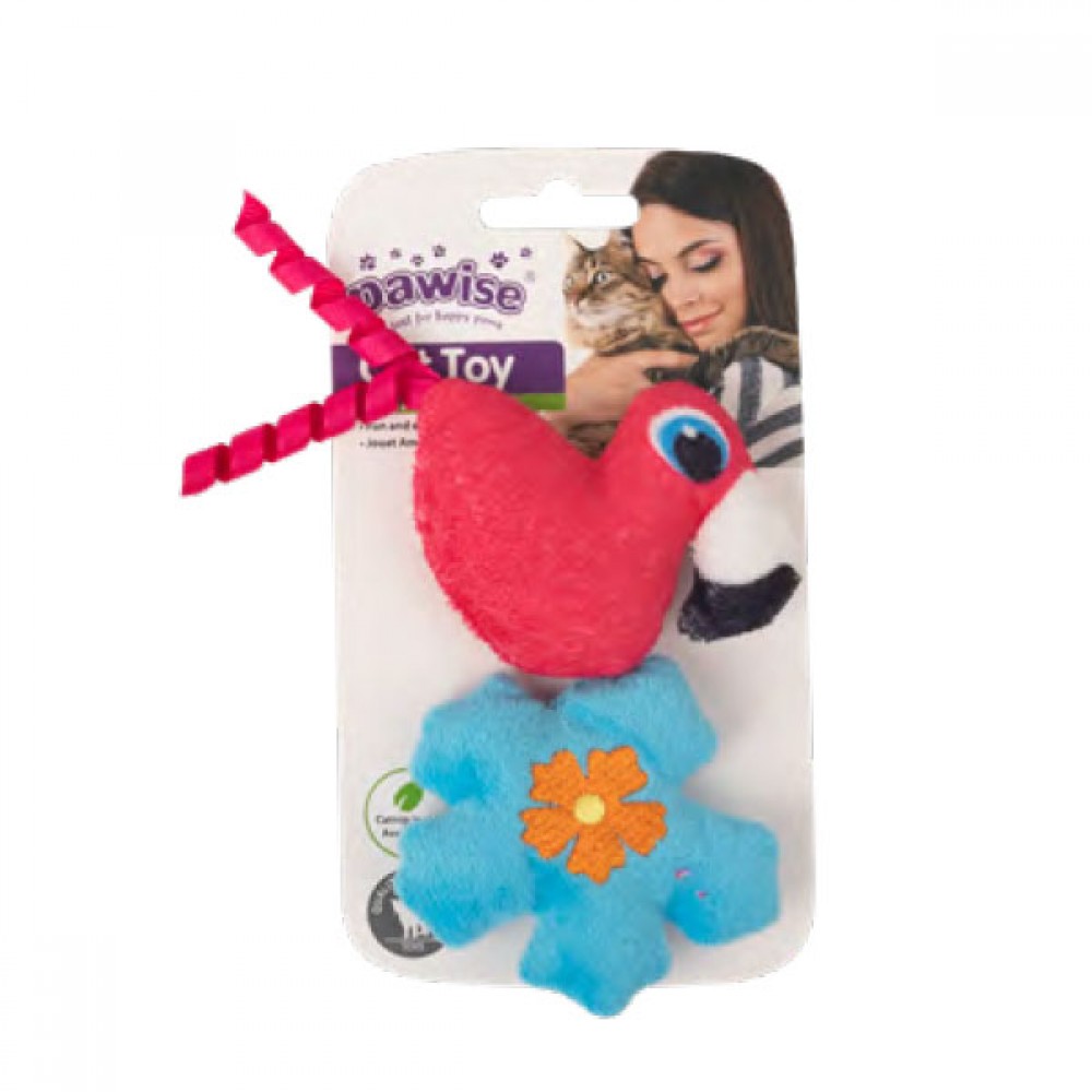 Pawise Örgü Kedi Oyuncağı Kuş & Çiçek