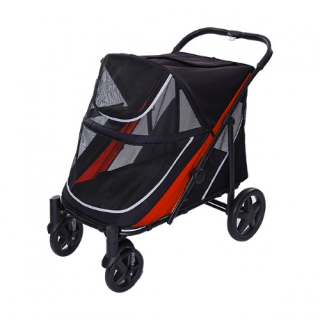 EuroDog Katlanabilir Köpek Arabası Siyah Kırmızı 112x65x100 Cm