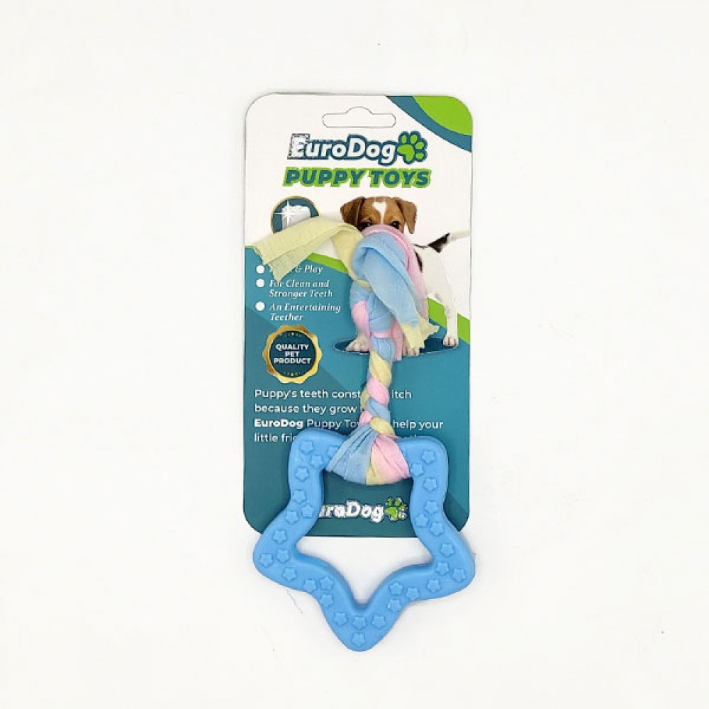 EuroDog Puppy Toys Mavi Beşgen Diş Kaşıma Oyuncağı                                                  