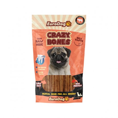 EuroGold Dog Snack Love Crazy Bone Natural Burgu Çubuk 20 Li