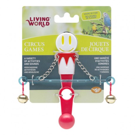 Living World Zilli Denge Çubuğu Kuş Oyuncağı Kırmızı / Beyaz